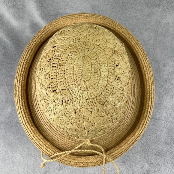 Callanan Handmade Hat Womens OS Raffia Natural Fiber Crochet Rolled Brim Panama main image 10